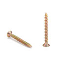 Yellow Zinc Coated M3.5 M4 Countersunk Flat Head Wood Screw M5 Phillips Chipboard Self Tapping Screw